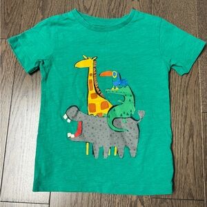 Next Jungle Green Kids Tee with Animal Print size 3/4